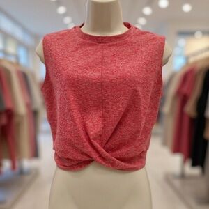 Zella Cranberry Twist Front Cropped Tank Top Size XS